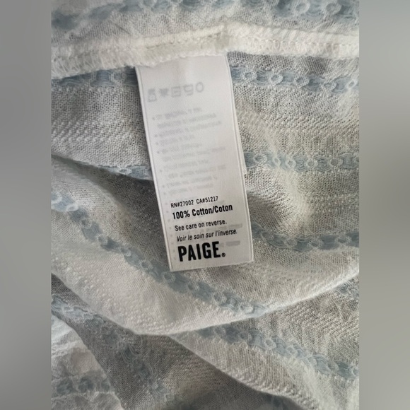 Paige White + Blue Embroidered Tie size S - Picture 10 of 11